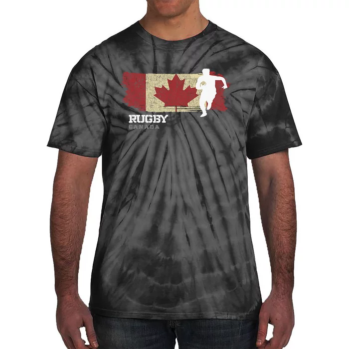 Rugby Player Canada Flag Sports Ball Rugby Tie-Dye T-Shirt