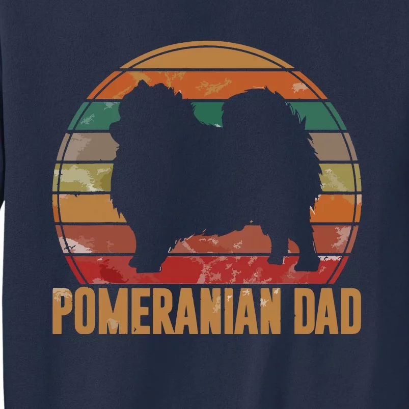 Retro Pomeranian Dad Gift Daddy Pompom Dog Owner Pet Father Sweatshirt