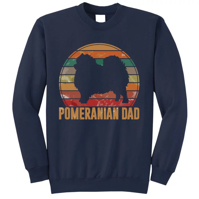 Retro Pomeranian Dad Gift Daddy Pompom Dog Owner Pet Father Sweatshirt