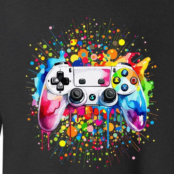 Retro Polka Dots Gaming Controller Video Gamers Dot Day Gift Toddler Sweatshirt