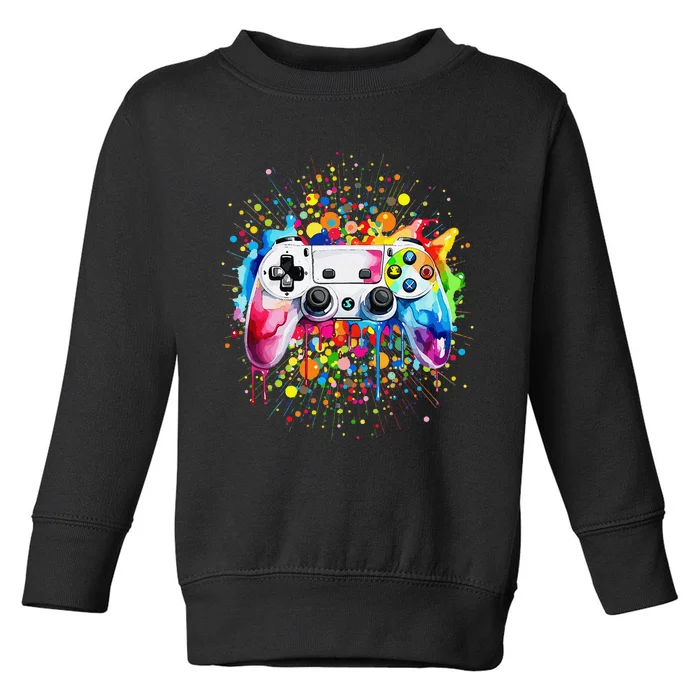 Retro Polka Dots Gaming Controller Video Gamers Dot Day Gift Toddler Sweatshirt