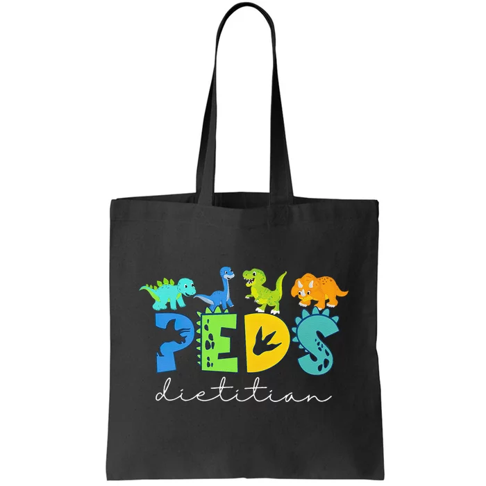 Retro Peds Dietitian Pediatric Nurse Dietitian Cute Dinosaur Tote Bag