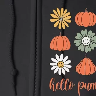 Retro Pumpkins & Daisies Full Zip Hoodie