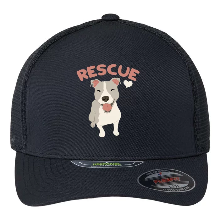 Rescue Pitbull Dog Animal Rescued Kawaii Flexfit Unipanel Trucker Cap