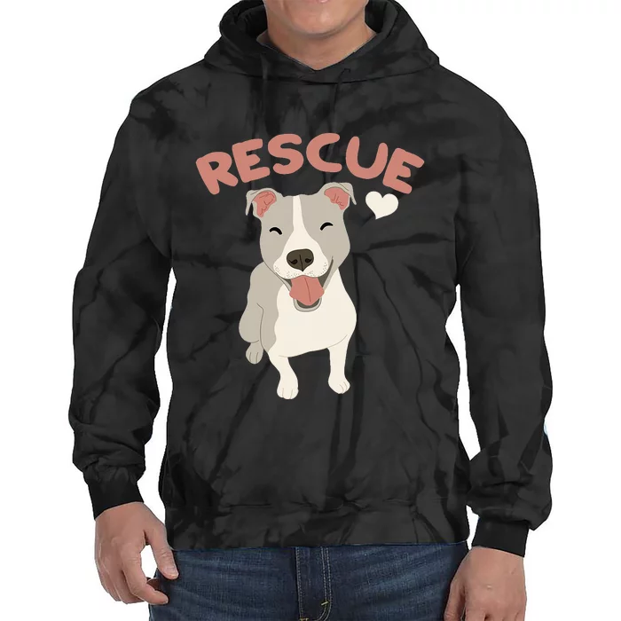 Rescue Pitbull Dog Animal Rescued Kawaii Tie Dye Hoodie