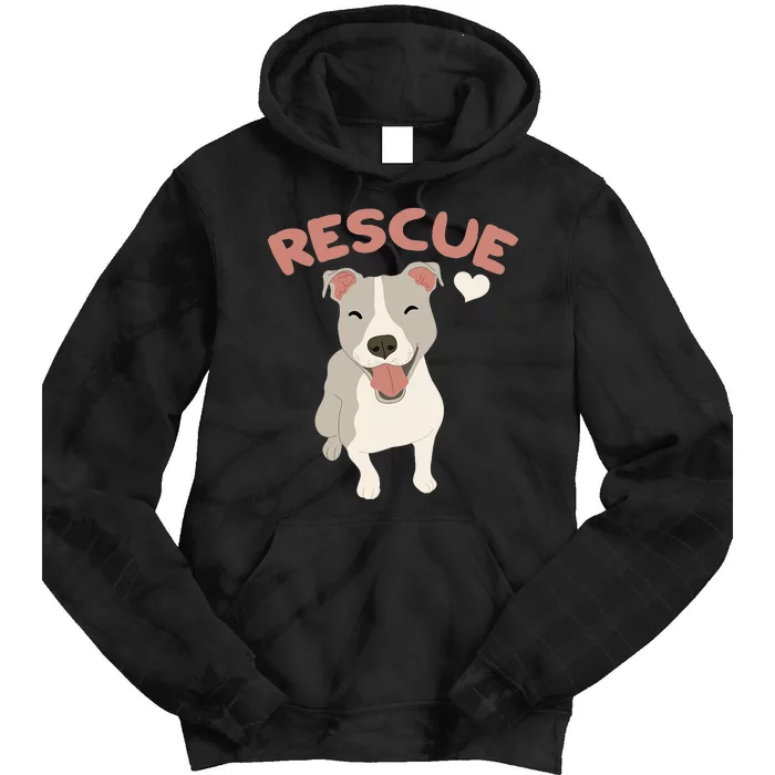 Rescue Pitbull Dog Animal Rescued Kawaii Tie Dye Hoodie