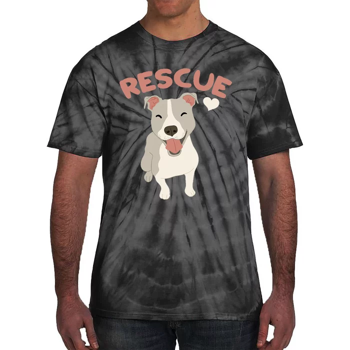 Rescue Pitbull Dog Animal Rescued Kawaii Tie-Dye T-Shirt