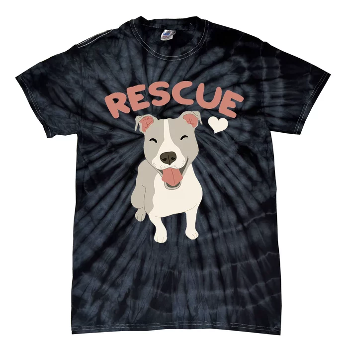 Rescue Pitbull Dog Animal Rescued Kawaii Tie-Dye T-Shirt