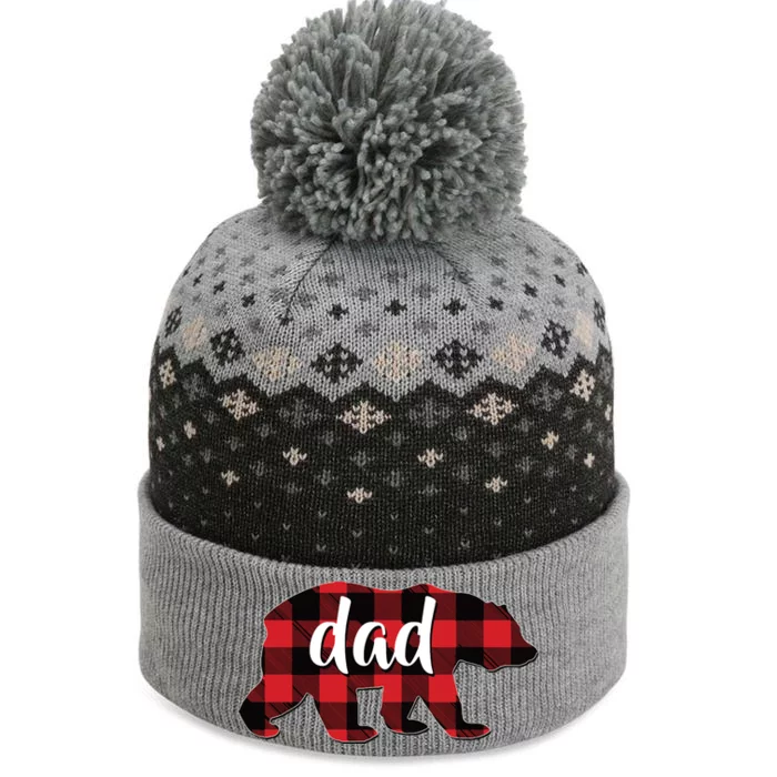 Red Plaid Dad Buffalo Matching Family Papa Pajama Christmas The Baniff Cuffed Pom Beanie