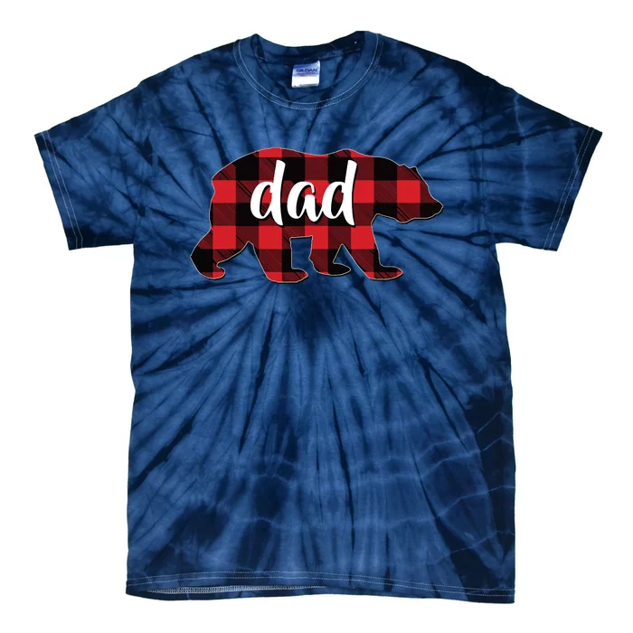 Red Plaid Dad Buffalo Matching Family Papa Pajama Christmas Tie-Dye T-Shirt