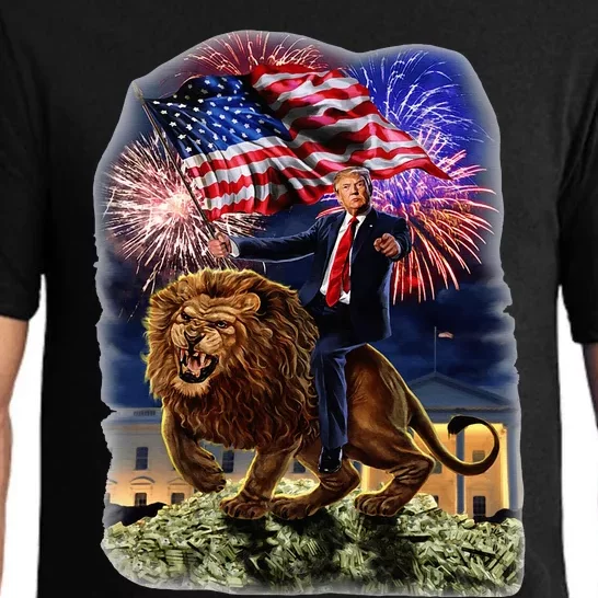 Republican President Donald Trump Riding War Lion Pajama Set