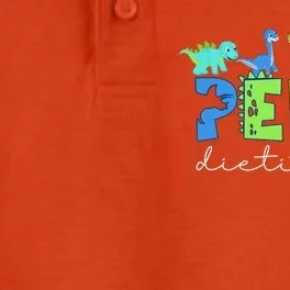 Retro Peds Dietitian Pediatric Nurse Dietitian Cute Dinosaur Dry Zone Grid Performance Polo