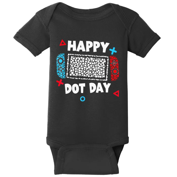 Retro Polka Dots Gaming Controller Video Gamers Baby Bodysuit