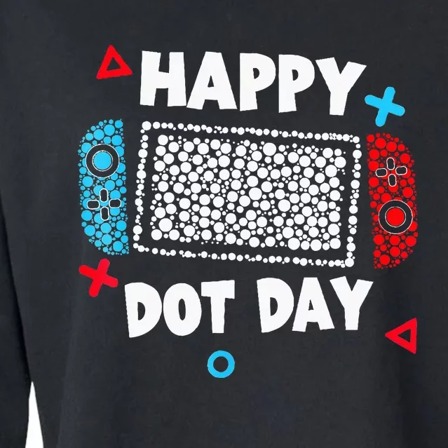 Retro Polka Dots Gaming Controller Video Gamers Cropped Pullover Crew