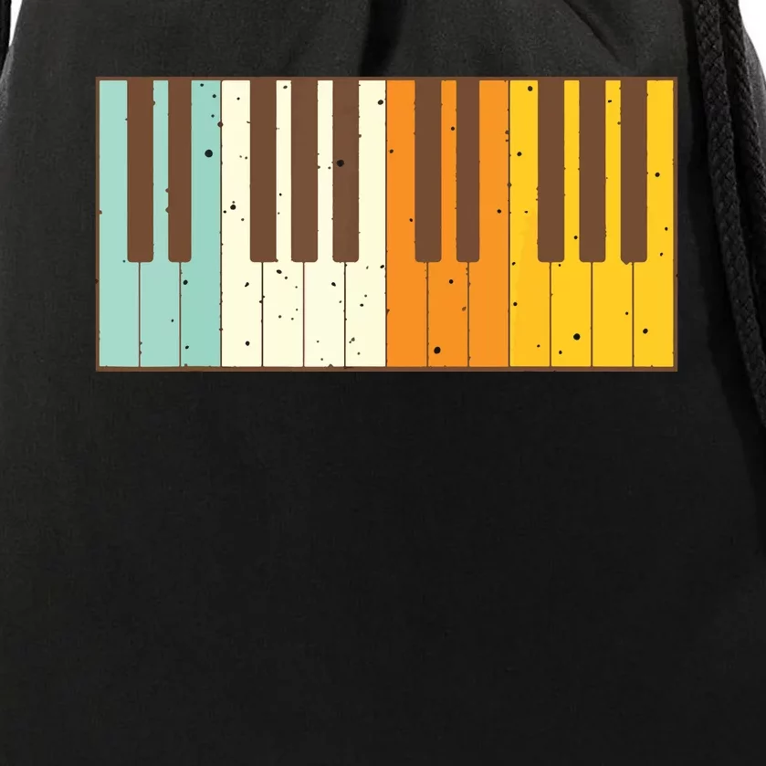 Retro Piano Design For Musician Piano Player Men Women Kids Drawstring Bag