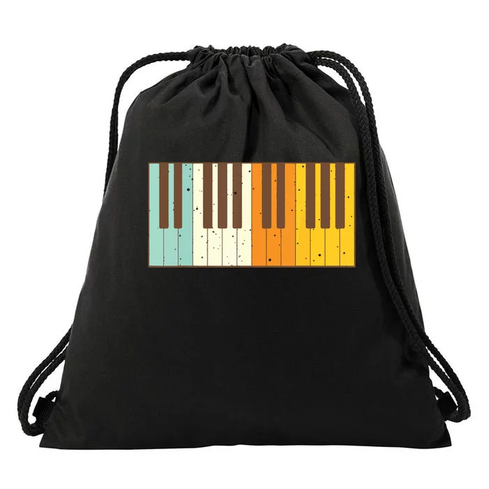 Retro Piano Design For Musician Piano Player Men Women Kids Drawstring Bag