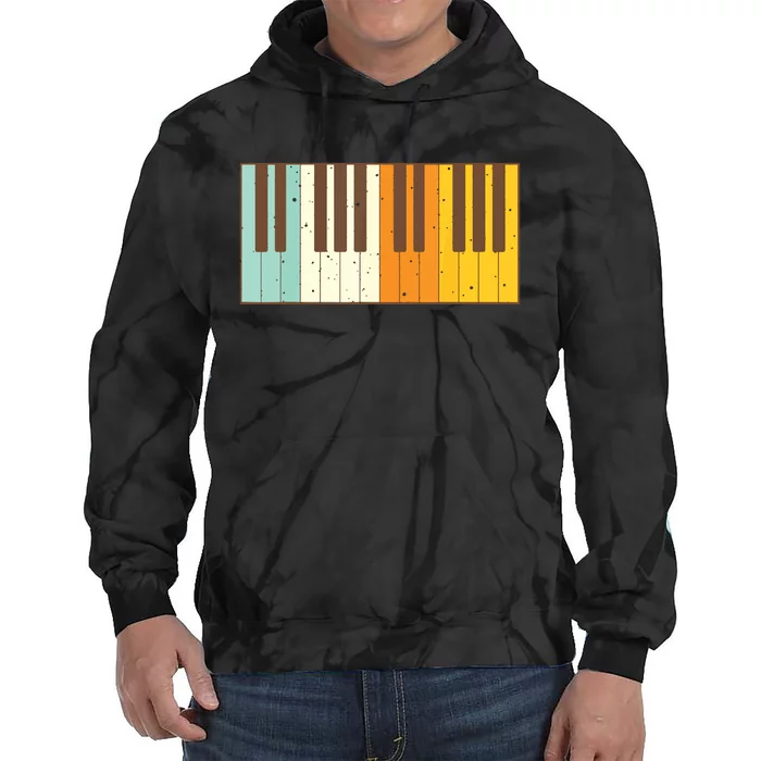 Retro Piano Design For Musician Piano Player Men Women Kids Tie Dye Hoodie