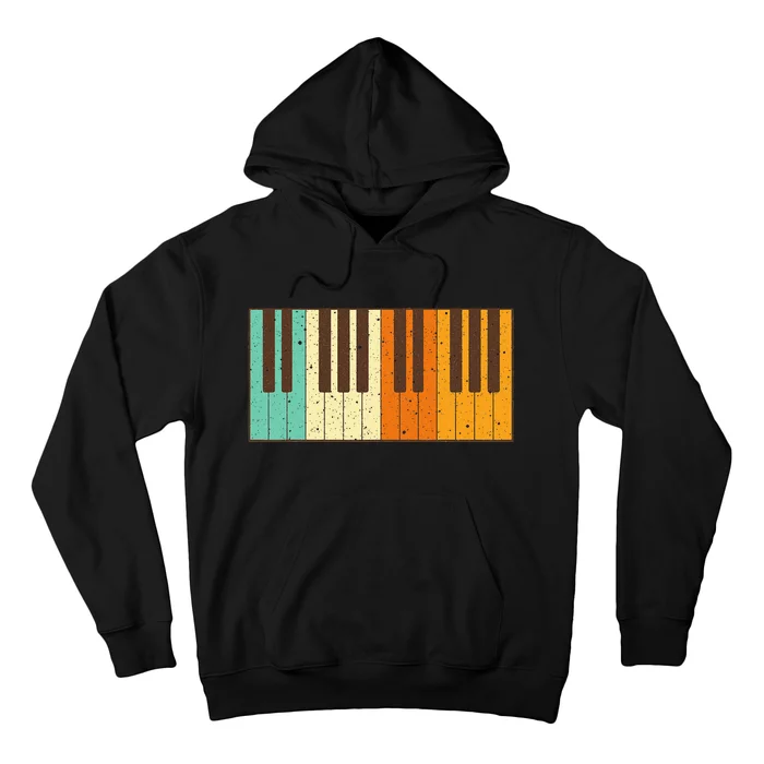 Retro Piano Design For Musician Piano Player Hoodie