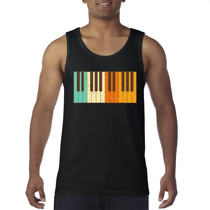 Retro Piano Design For Musician Piano Player Tank Top