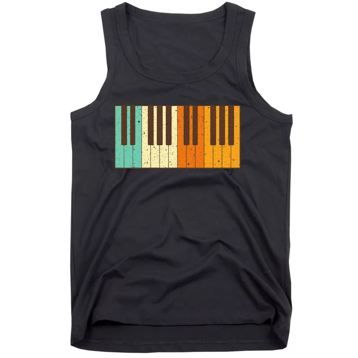 Retro Piano Design For Musician Piano Player Tank Top