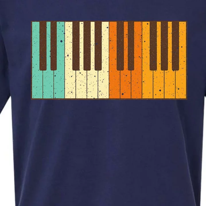 Retro Piano Design For Musician Piano Player Sueded Cloud Jersey T-Shirt