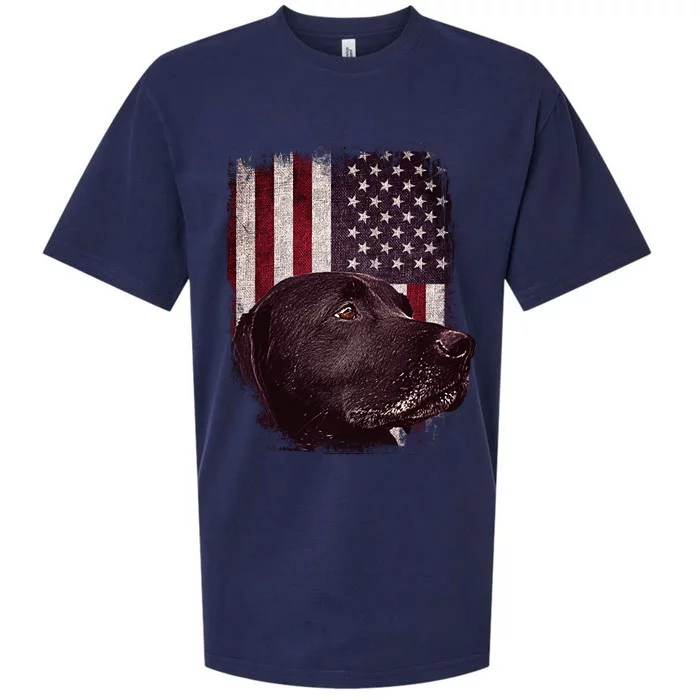 Realistic Patriotic Dog Portrait With USA Flag Backdrop Sueded Cloud Jersey T-Shirt