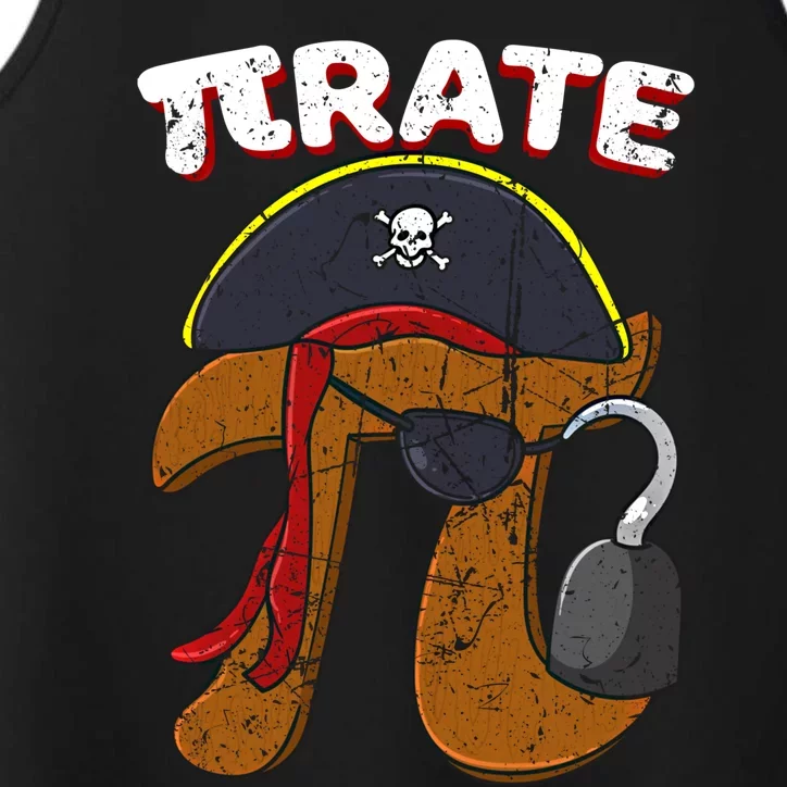 Retro Pi Day Pirate Fun Pi Symbol Graphic Art Math Lover Funny Gift Performance Tank