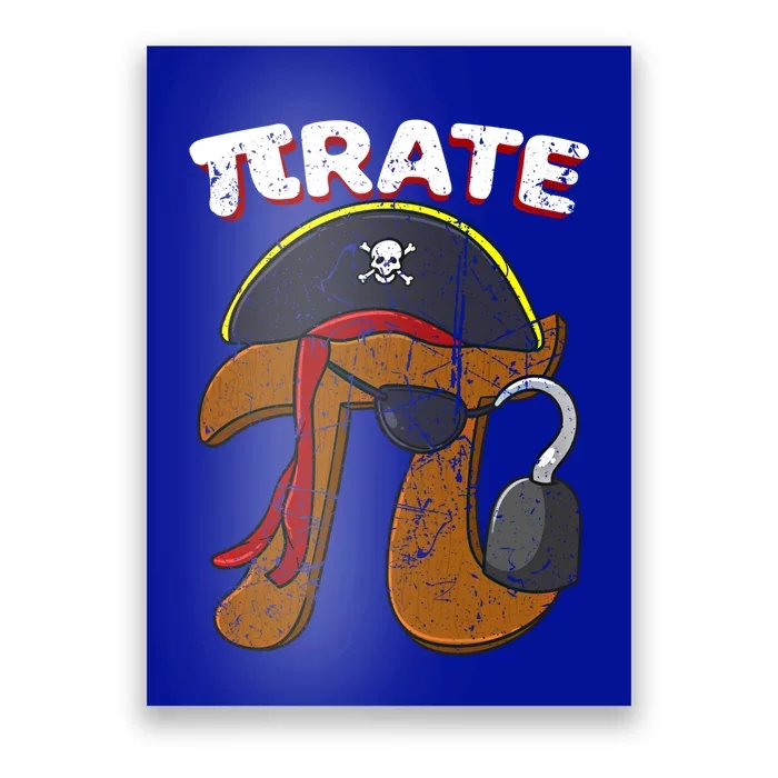 Retro Pi Day Pirate Fun Pi Symbol Graphic Art Math Lover Funny Gift Poster