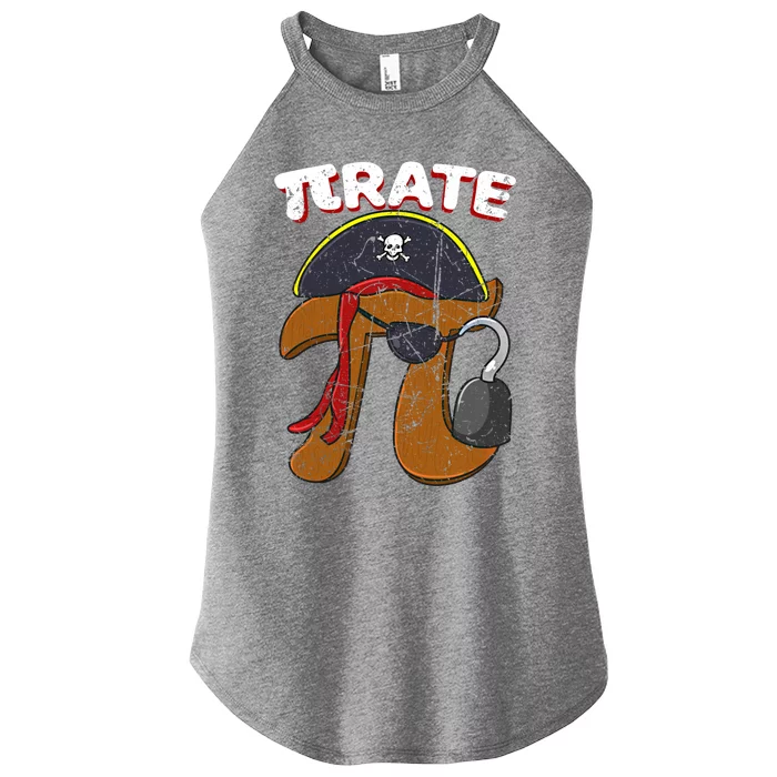 Retro Pi Day Pirate Fun Pi Symbol Graphic Art Math Lover Funny Gift Women’s Perfect Tri Rocker Tank