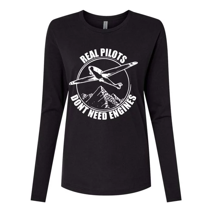 Real Pilots Dont Need Engines Glider Pilot Gift Womens Cotton Relaxed Long Sleeve T-Shirt