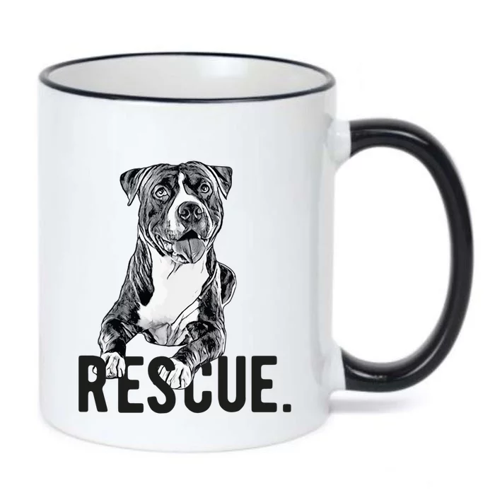 Rescue Pitbull Drawing Dog Mom Adopt Dont Shop Mama Gift Black Color Changing Mug