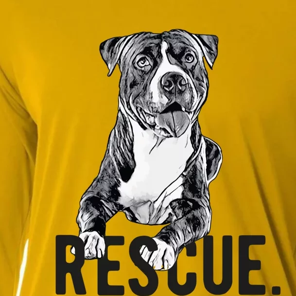 Rescue Pitbull Drawing Dog Mom Adopt Dont Shop Mama Gift Cooling Performance Long Sleeve Crew