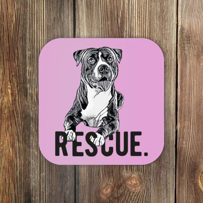 Rescue Pitbull Drawing Dog Mom Adopt Dont Shop Mama Gift Coaster