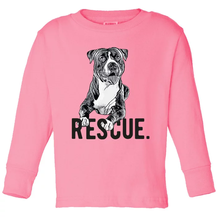 Rescue Pitbull Drawing Dog Mom Adopt Dont Shop Mama Gift Toddler Long Sleeve Shirt