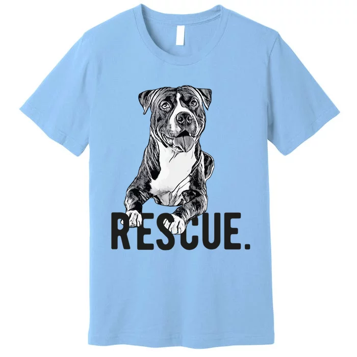 Rescue Pitbull Drawing Dog Mom Adopt Dont Shop Mama Gift Premium T-Shirt