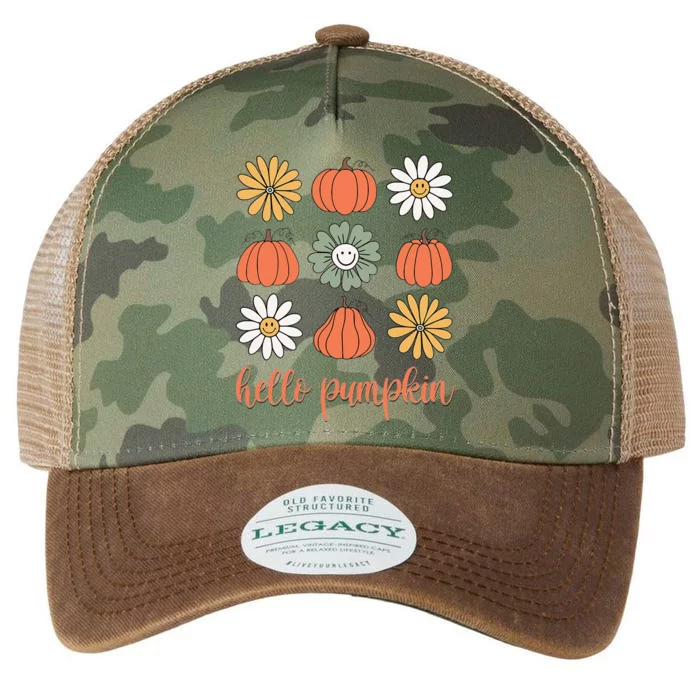 Retro Pumpkins & Daisies Legacy Tie Dye Trucker Hat