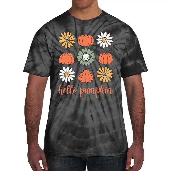 Retro Pumpkins & Daisies Tie-Dye T-Shirt