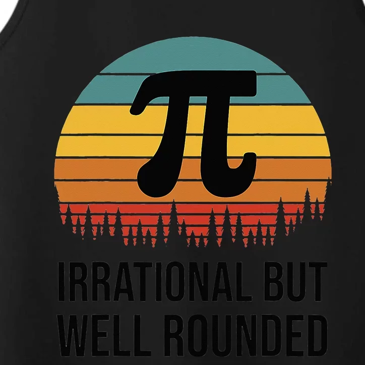 Retro Pi Day Funny Math Equation Irrational But Well Rounded Performance Tank