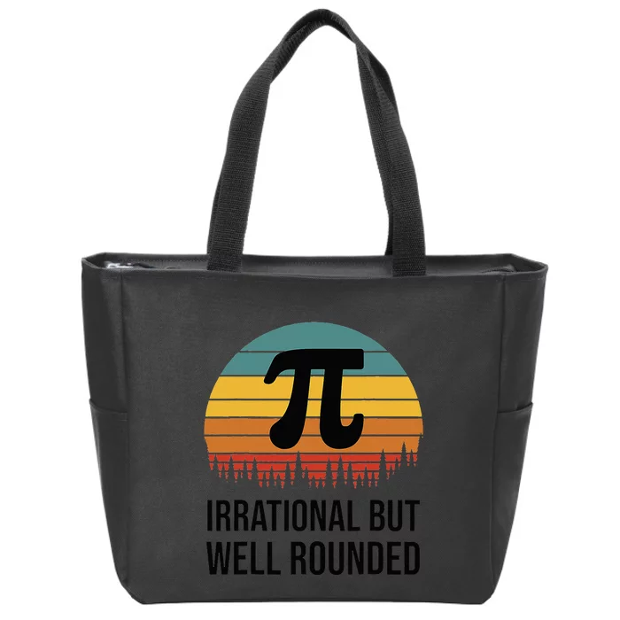 Retro Pi Day Funny Math Equation Irrational But Well Rounded Zip Tote Bag