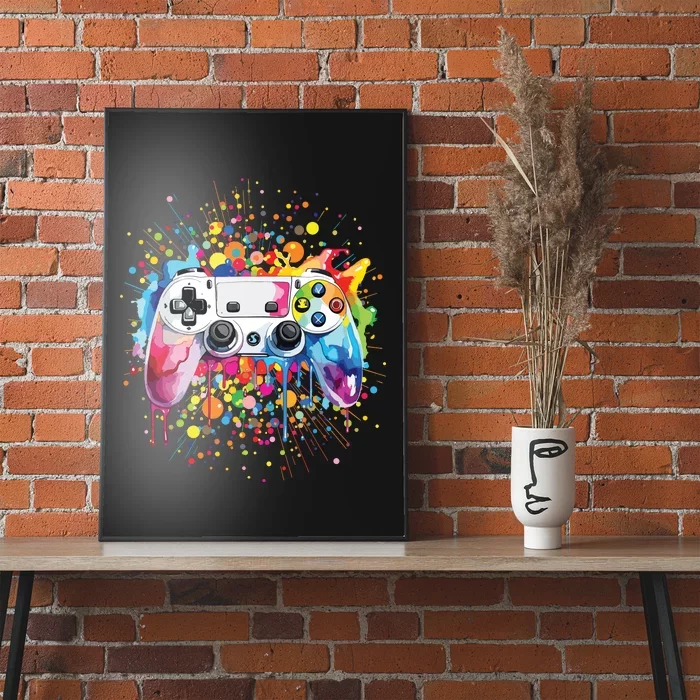 Retro Polka Dots Gaming Controller Video Gamers Dot Day Poster