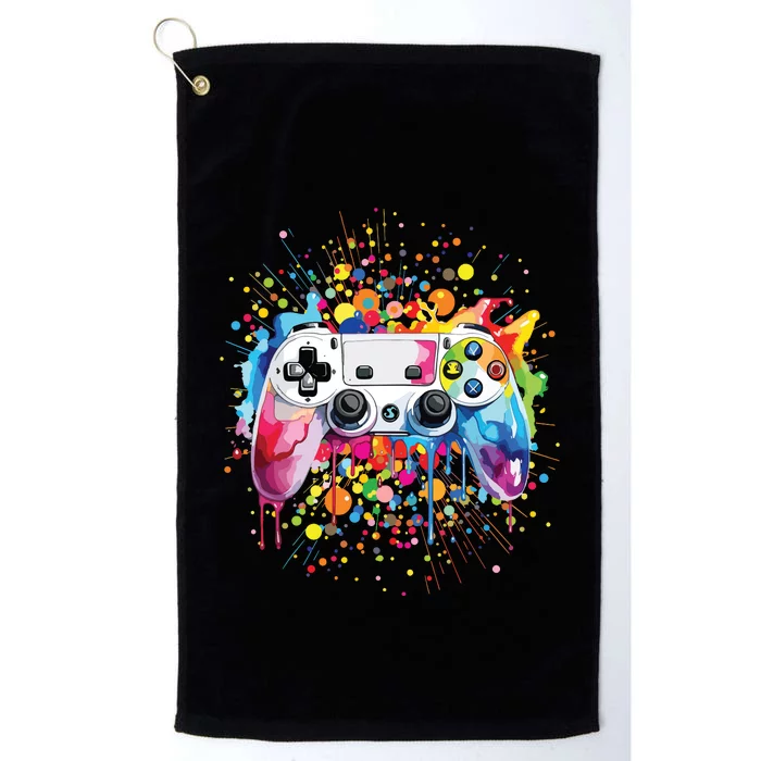 Retro Polka Dots Gaming Controller Video Gamers Dot Day Platinum Collection Golf Towel