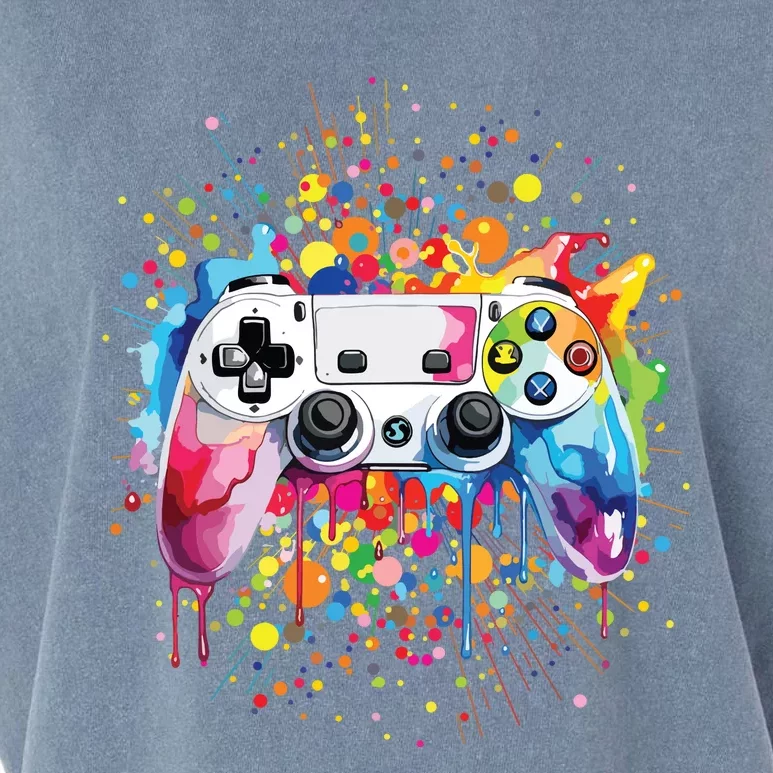 Retro Polka Dots Gaming Controller Video Gamers Dot Day Garment-Dyed Women's Muscle Tee