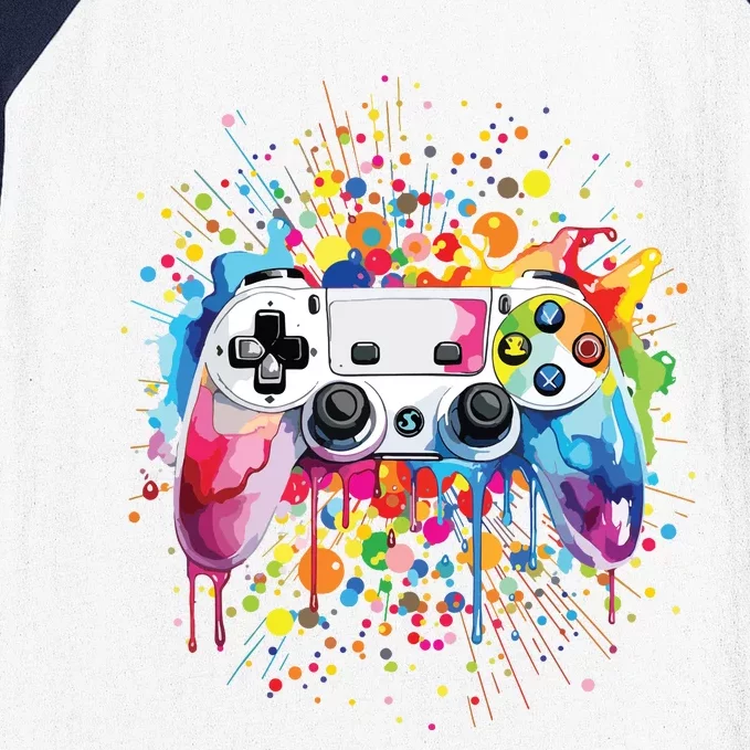 Retro Polka Dots Gaming Controller Video Gamers Dot Day Baseball Sleeve Shirt