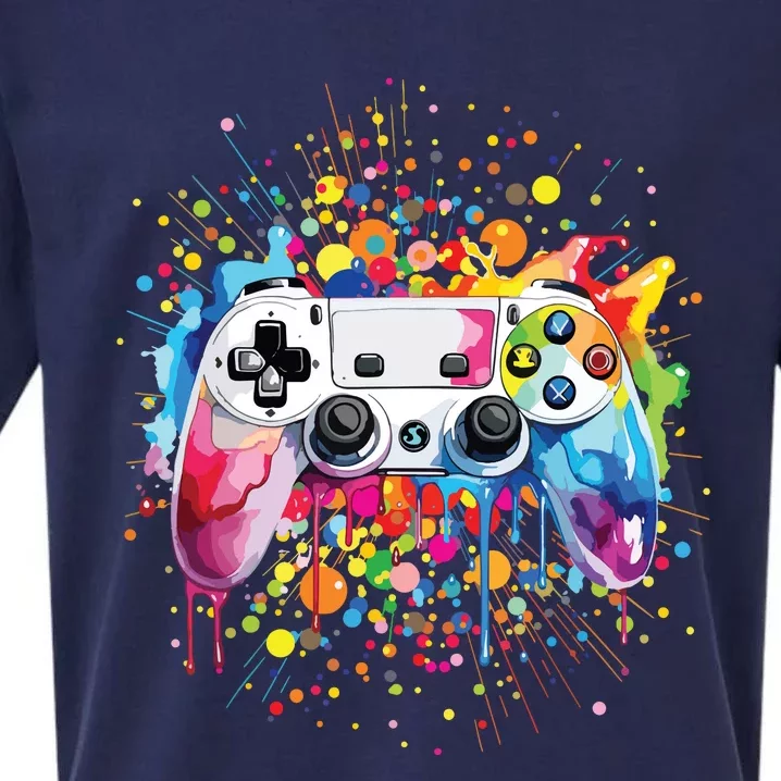 Retro Polka Dots Gaming Controller Video Gamers Dot Day Sueded Cloud Jersey T-Shirt