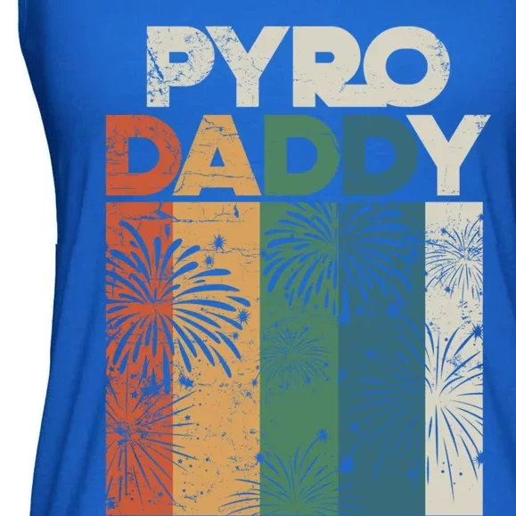 Retro Pyro Daddy Pyrotechnician Father Fireworks Technician Meaningful Gift Ladies Essential Flowy Tank