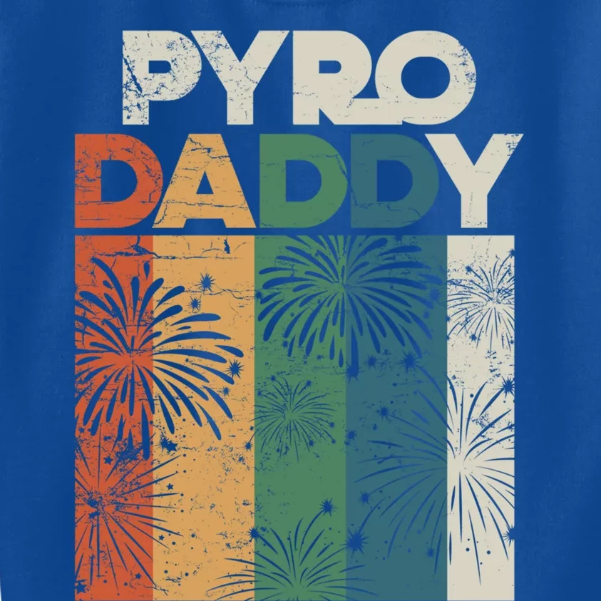 Retro Pyro Daddy Pyrotechnician Father Fireworks Technician Meaningful Gift Kids Sweatshirt