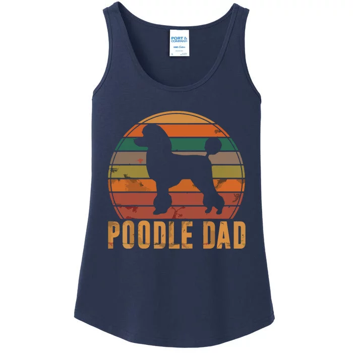 Retro Poodle Dad Dog Owner Pet Poodle Father Ladies Essential Tank