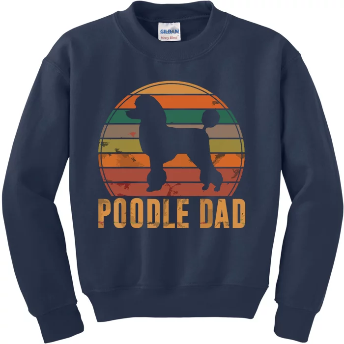 Retro Poodle Dad Dog Owner Pet Poodle Father Kids Sweatshirt