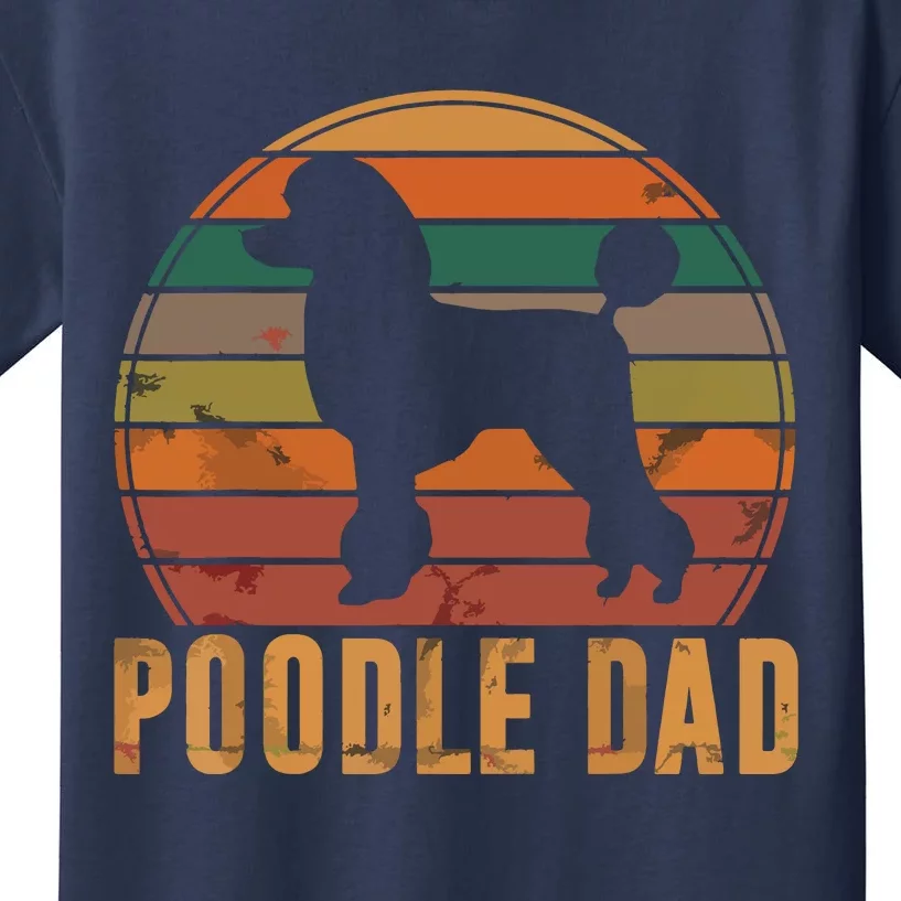 Retro Poodle Dad Dog Owner Pet Poodle Father Kids T-Shirt