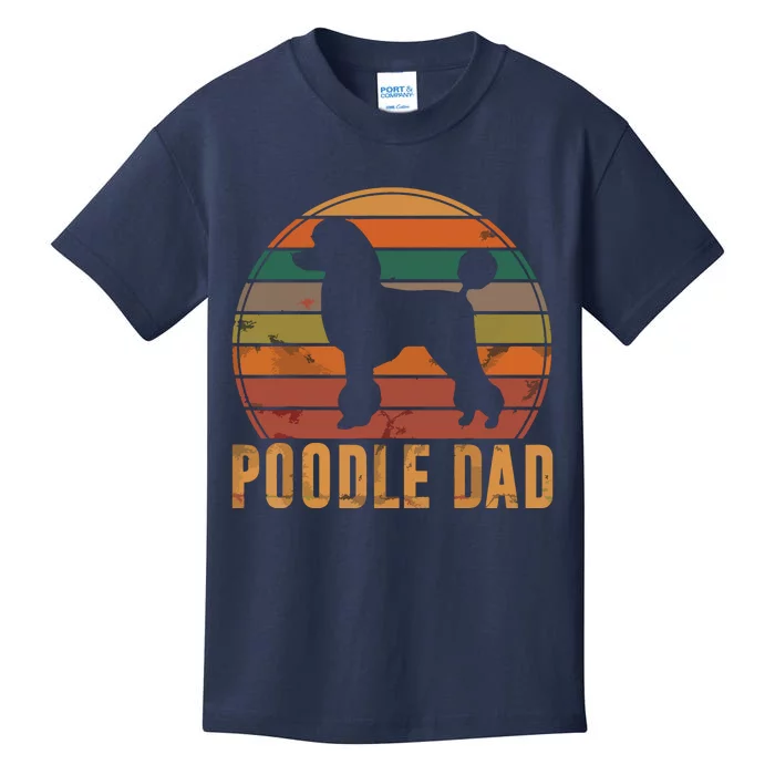 Retro Poodle Dad Dog Owner Pet Poodle Father Kids T-Shirt